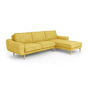 Klem 280 X 171 Köşe Ahşap Ayak - Fitilli Kadife Polen Sarı