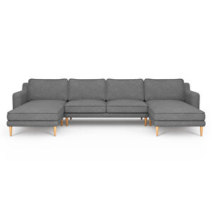 Klem Slim 348 X 171 Köşe Ahşap Ayak - Keten Beton Gri
