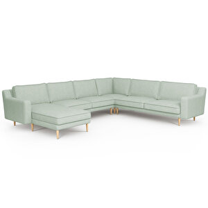 Klem Slim 339 X 283 Köşe Ahşap Ayak - Keten Nil Yeşili