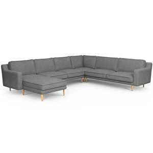 Klem Slim 339 X 283 Köşe Ahşap Ayak - Keten Beton Gri