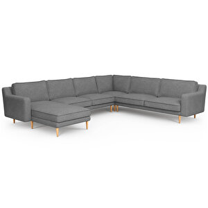 Klem Slim 339 X 283 Köşe Ahşap Ayak - Keten Beton Gri