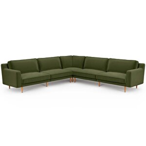 Klem Slim 303 X 303 Köşe Ahşap Ayak - Kadife Haki