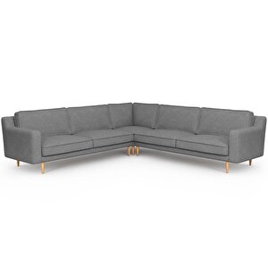 Klem Slim 283 X 283 Köşe Ahşap Ayak - Keten Beton Gri
