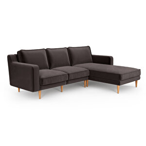 Klem Slim 240 X 171 Köşe Ahşap Ayak - Kadife Kül Gri