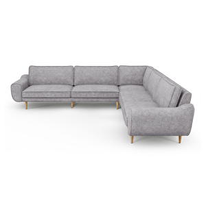 Klem 310 X 264 Köşe Ahşap Ayak - Fitilli Kadife Gri
