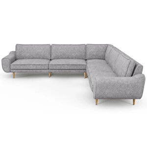 Klem 310 X 264 Köşe Ahşap Ayak - Fitilli Kadife Gri