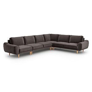 Klem 341 X 264 Köşe Ahşap Ayak - Kadife Kül Gri