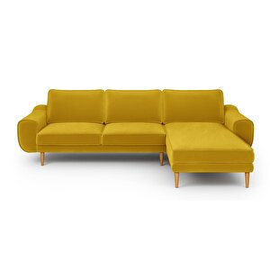 Klem 280 X 171 Köşe Ahşap Ayak - Kadife Hardal
