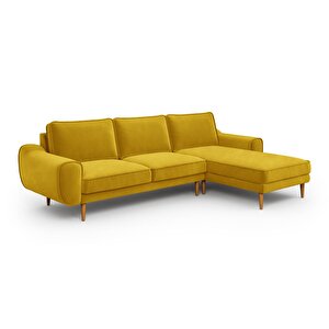 Klem 280 X 171 Köşe Ahşap Ayak - Kadife Hardal