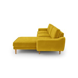 Klem 280 X 171 Köşe Ahşap Ayak - Kadife Hardal