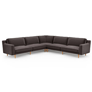 Klem Slim 303 X 303 Köşe Ahşap Ayak - Kadife Kül Gri