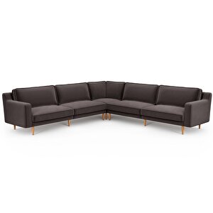 Klem Slim 303 X 303 Köşe Ahşap Ayak - Kadife Kül Gri