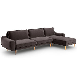 Klem 326 X 171 Köşe Ahşap Ayak - Kadife Kül Gri