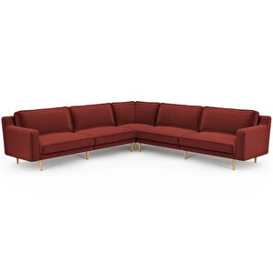 Klem Slim 303 X 303 Köşe Ahşap Ayak - Kadife Paslı Kırmızı