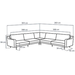 Klem Slim 303 X 303 Köşe Ahşap Ayak - Keten Beton Gri
