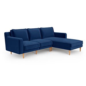 Klem Slim 240 X 171 Köşe Ahşap Ayak - Kadife Gece Mavisi