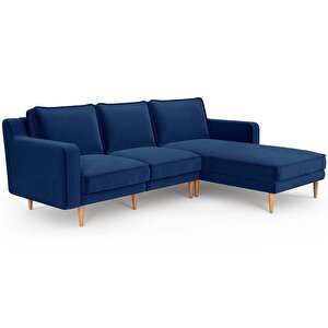 Klem Slim 240 X 171 Köşe Ahşap Ayak - Kadife Gece Mavisi