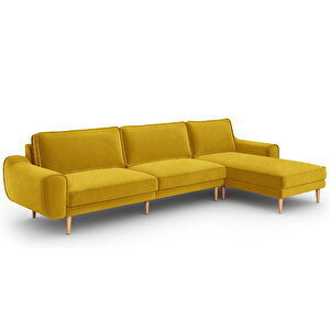 Klem 326 X 171 Köşe Ahşap Ayak - Kadife Hardal