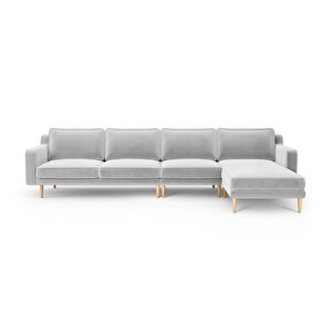 Klem Slim 343 X 171 Köşe Ahşap Ayak - Kadife Gri