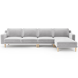 Klem Slim 343 X 171 Köşe Ahşap Ayak - Kadife Gri