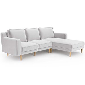 Klem Slim 240 X 171 Köşe Ahşap Ayak - Kadife Gri