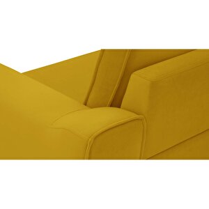 Klem 346 X 210 Köşe Ahşap Ayak - Kadife Hardal