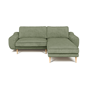 Klem 226 X 171 Köşe Ahşap Ayak - Fitilli Kadife Sisli Yeşil
