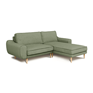 Klem 226 X 171 Köşe Ahşap Ayak - Fitilli Kadife Sisli Yeşil