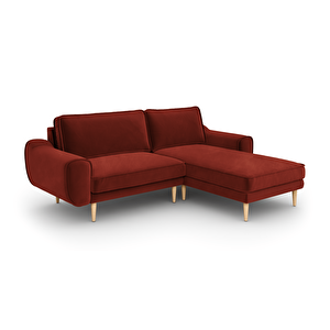 Klem 226 X 171 Köşe Ahşap Ayak - Kadife Paslı Kırmızı