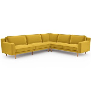 Klem Slim 303 X 257 Köşe Ahşap Ayak - Kadife Hardal
