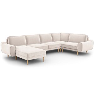Klem 346 X 210 Köşe Ahşap Ayak - Kadife Vanilya