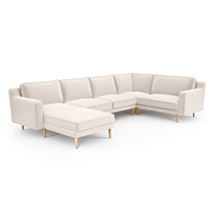 Klem Slim 339 X 203 Köşe Ahşap Ayak - Kadife Vanilya
