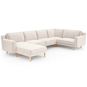 Klem Slim 339 X 203 Köşe Ahşap Ayak - Kadife Vanilya