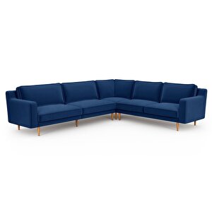 Klem Slim 303 X 257 Köşe Ahşap Ayak - Kadife Gece Mavisi
