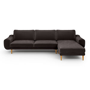 Klem 306 X 171 Köşe Ahşap Ayak - Kadife Kül Gri