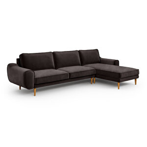 Klem 306 X 171 Köşe Ahşap Ayak - Kadife Kül Gri