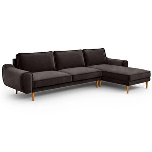 Klem 306 X 171 Köşe Ahşap Ayak - Kadife Kül Gri