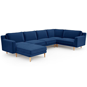 Klem Slim 339 X 203 Köşe Ahşap Ayak - Kadife Gece Mavisi