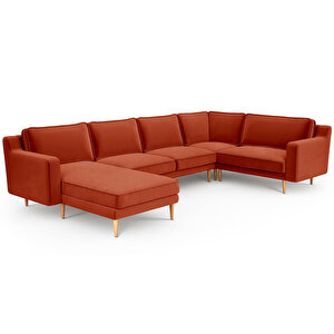 Klem Slim 339 X 203 Köşe Ahşap Ayak - Kadife Kiremit