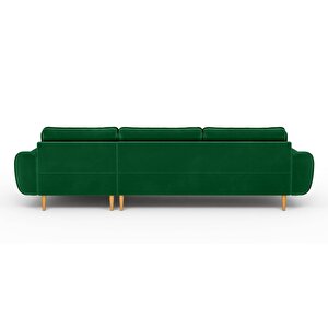 Klem 306 X 171 Köşe Ahşap Ayak - Kadife Zümrüt Yeşili