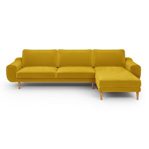 Klem 306 X 171 Köşe Ahşap Ayak - Kadife Hardal
