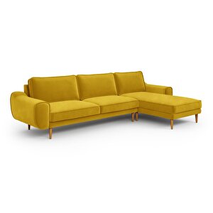 Klem 306 X 171 Köşe Ahşap Ayak - Kadife Hardal
