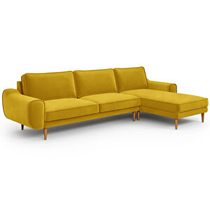 Klem 306 X 171 Köşe Ahşap Ayak - Kadife Hardal