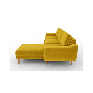 Klem 306 X 171 Köşe Ahşap Ayak - Kadife Hardal