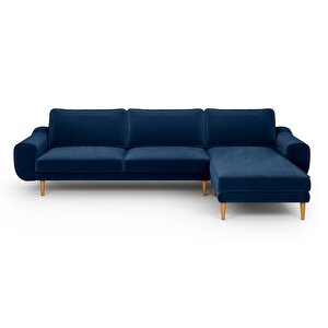 Klem 306 X 171 Köşe Ahşap Ayak - Kadife Gece Mavisi