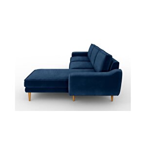Klem 306 X 171 Köşe Ahşap Ayak - Kadife Gece Mavisi