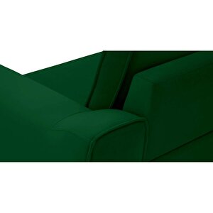 Klem 346 X 290 Köşe Ahşap Ayak - Kadife Zümrüt Yeşili