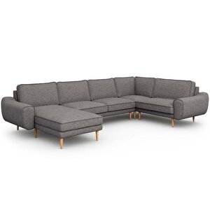 Klem 346 X 210 Köşe Ahşap Ayak - Keten Beton Gri