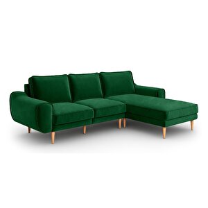 Klem 254 X 171 Köşe Ahşap Ayak - Kadife Zümrüt Yeşili
