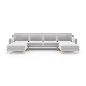 Klem Slim 348 X 171 Köşe Ahşap Ayak - Kadife Gri